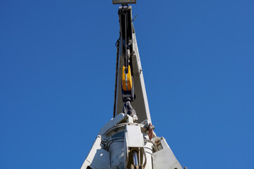 Crane in an industrial port on the Danube in Bavaria photographed 
