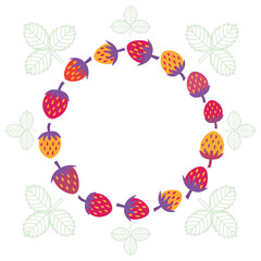 Background with strawberry and leaves