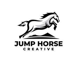 Horse Jump Creative Logo Illustration