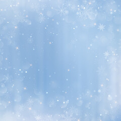 Abstract Christmas background with snowflakes. Blue Elegant Winter background