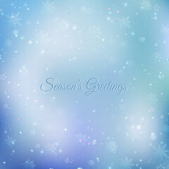 Abstract Christmas background with snowflakes. Blue Elegant Winter background