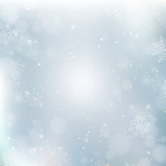 Abstract Christmas background with snowflakes. Elegant Winter background