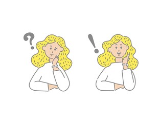 悩んで閃く女性