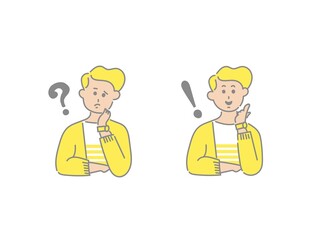 悩んで閃く男性