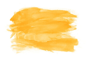 hand drawn yellow watercolor paint background. 