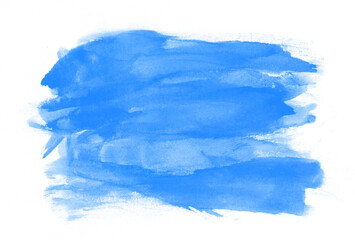 hand drawn blue watercolor paint background. 