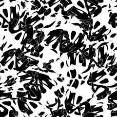 Seamless monochrome pattern of abstract elements
