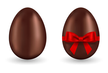 egg chocolate with red bow