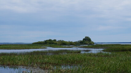 landscape with lake and clouds