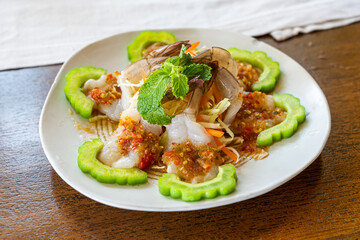 Shrimp in fish sauce - Spicy Thai food.