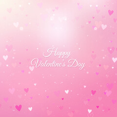 Obraz na płótnie Canvas Valentine's Day background with hearts and bokeh