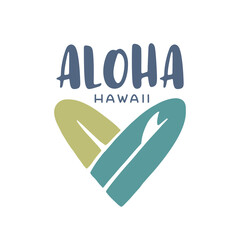 Aloha hawaii t-shirt print. Surf paradise, pacific ocean typography. Surfing related apparel design. Vector vintage illustration. © chelovector