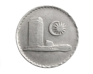 Malaysia fifty sen coin on a white isolated background © Krzysztof Bubel