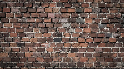 red brick wall with a visible texture. background