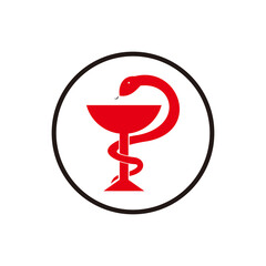 Pharmacy symbol medical snake and cup