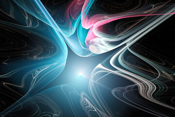 Abstract fractal art background in illustration space geometry.
