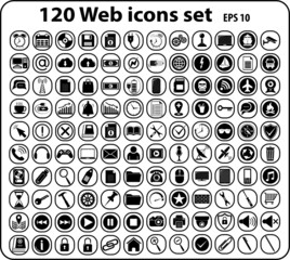 Web icons set, cardboard, vector