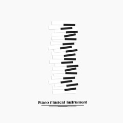 Vector illustration of piano musical instrument logo design, world music day celebration