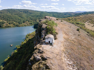 Aerial view of Pchelina Reservoir, Bulgaria