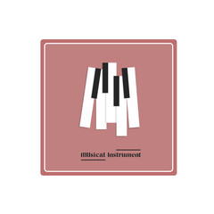 Vector illustration of piano musical instrument logo design, world music day celebration