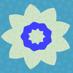 Blue and Green Flower Background 