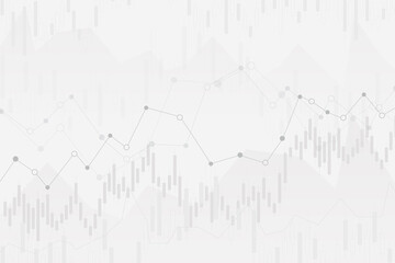 abstract financial chart with uptrend line graph and numbers in stock market on gradient white color background