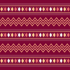 Seamless geometric background motif ulos batak, aztec, boho. seamless traditional textile bandhani sari border. creative seamless indiant bandhani textures border design