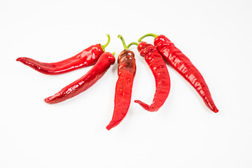 Red hot chili pepper isolated on white background.