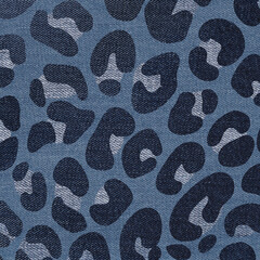 African denim backdrop. Modern fabric  with leopard skin pattern