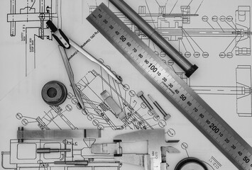 measuring tools and spare parts for machine tools on drawings
