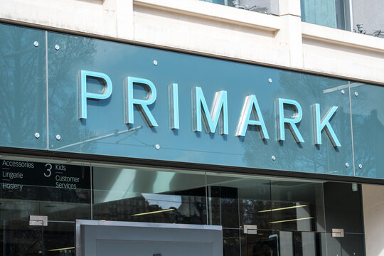 Edinburgh, United Kingdom. 17 March 2017 : Primark, Logo from exterior shop on Princes Street. The Major retail group operating stores in the UK and Ireland.