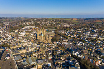 Aerial photograph taken near Truro, Cornwall, England