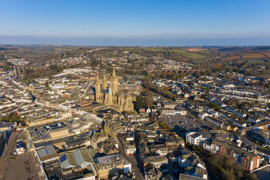 Aerial photograph taken near Truro, Cornwall, England