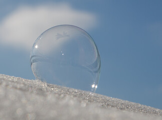 bubble on the snow