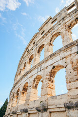 view of coliseum in Pula, Croatia