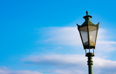 Fototapeta na wymiar street lamp and blue sky