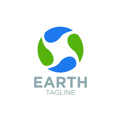 earth logo design with geometry