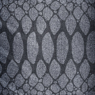 Denim modern fabric with snake skin print