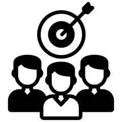 
Icon of self organization in modern glyph style

