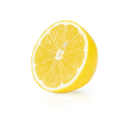 A half of lemon isolated on white background