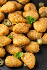 Crispy Jalapeno Popper with creamy cheese battered party food bites