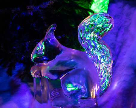 Squirrel ice sculpture