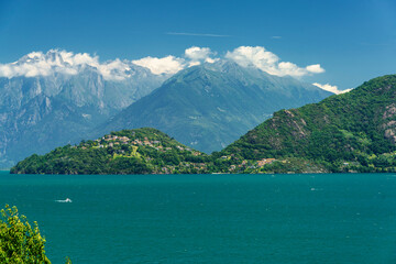Obraz premium The lake of Como (Lario) at Musso, Italy