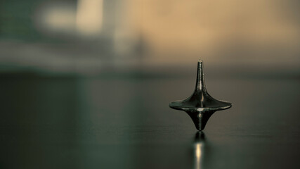 close up of a spinning top