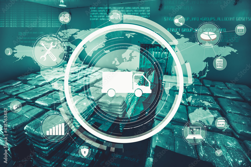 Aufkleber smart warehouse management system using augmented reality technology to identify package picking and