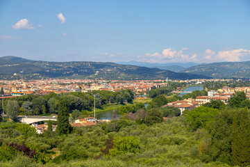 View of the beautiful Florence city in daytime at Italy.