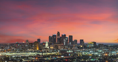 Los Angeles Downtown at dusk