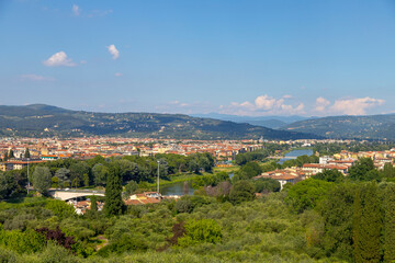 View of the beautiful Florence city in daytime at Italy.