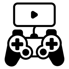 
Solid editable icon of video games play

