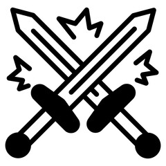 
Swords fight, fencing glyph icon

